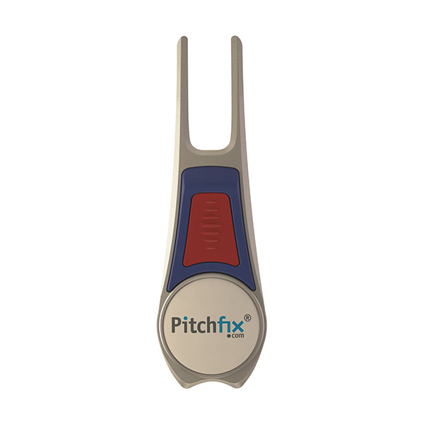 BLUE AND RED PITCHFIX DIVOT TOOL TOUR EDITION
