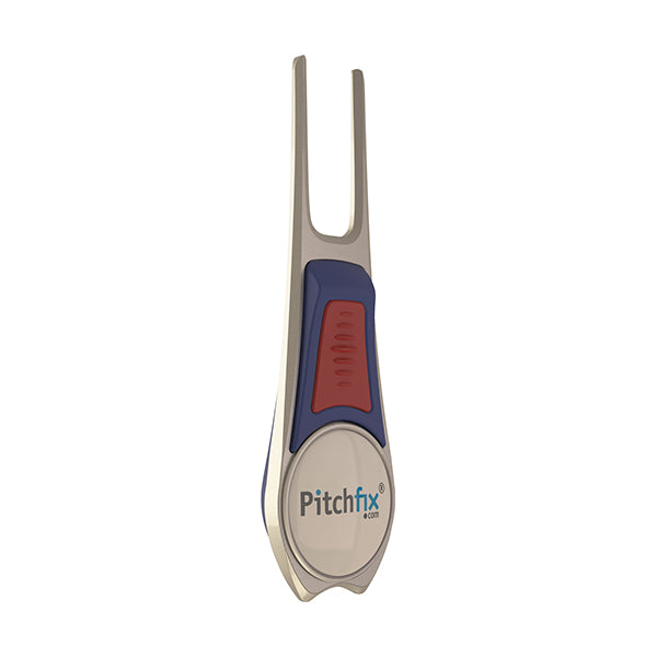 BLUE AND RED PITCHFIX DIVOT TOOL TOUR EDITION