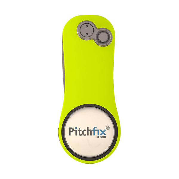 Fluorescent yellow Pitchfix Hybrid2.0 Divot Tool