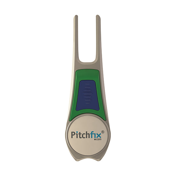 GREEN AND BLUE PITCHFIX DIVOT TOOL TOUR EDITION