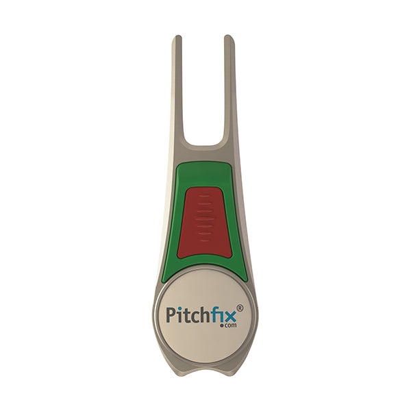 GREEN AND RED PITCHFIX DIVOT TOOL TOUR EDITION