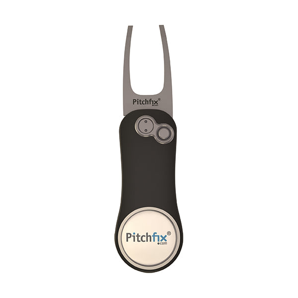 Gun and red Pitchfix Hybrid2.0 Divot Tool