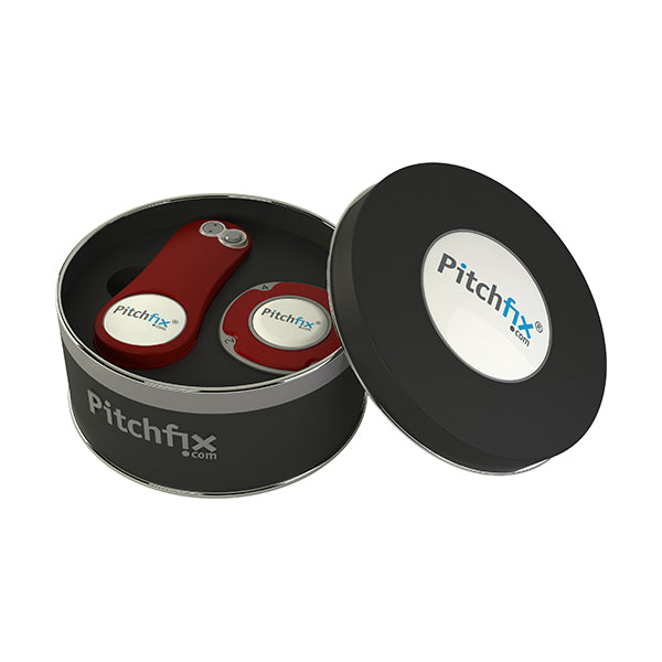 Round Golf Gift Tin with Original 2.0 repair tool and Mulitmarker Chip