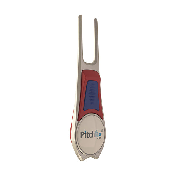 RED AND BLUE PITCHFIX DIVOT TOOL TOUR EDITION