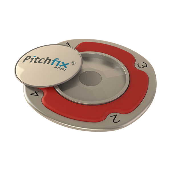 Red Pitchfix Multimarker Chip Golf Ball Marker