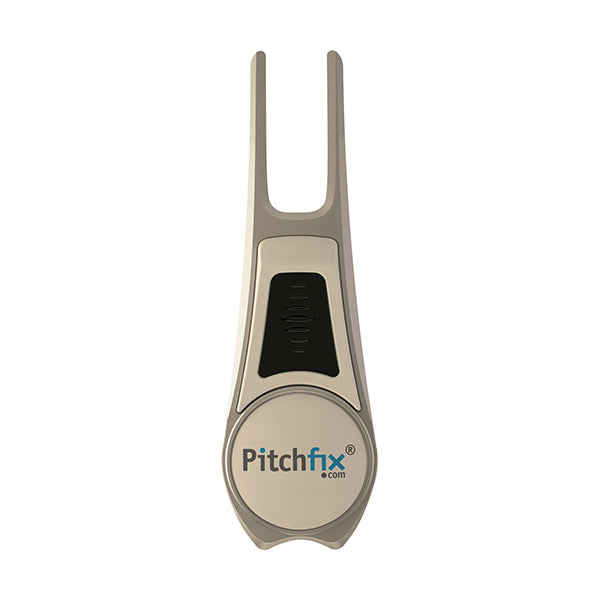 WHITE AND BLACK PITCHFIX DIVOT TOOL TOUR EDITION