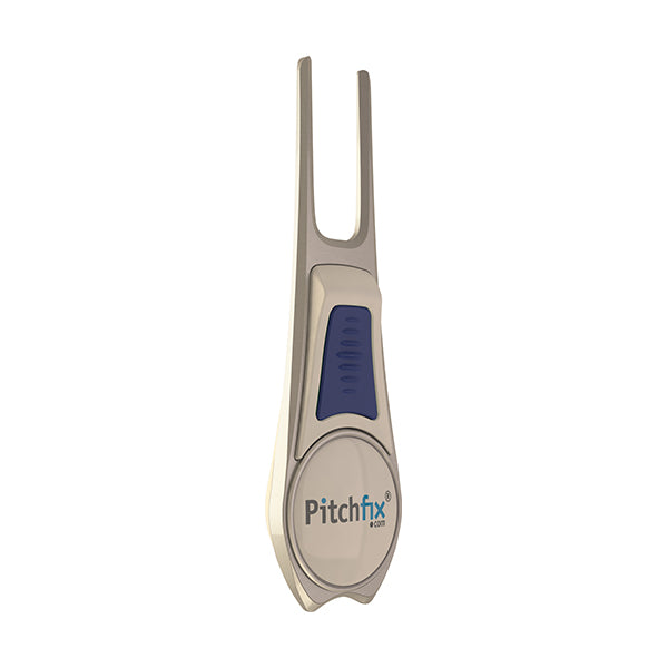 WHITE AND BLUE PITCHFIX DIVOT TOOL TOUR EDITION